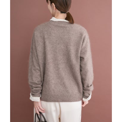 アイテムズ アーバンリサーチ ITEMS URBAN RESEARCH ウールミンククルーネックニット （ベージュ）｜詳細画像
