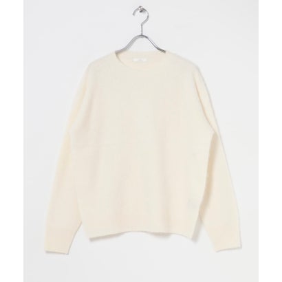 アイテムズ アーバンリサーチ ITEMS URBAN RESEARCH ウールミンククルーネックニット （ベージュ）｜詳細画像