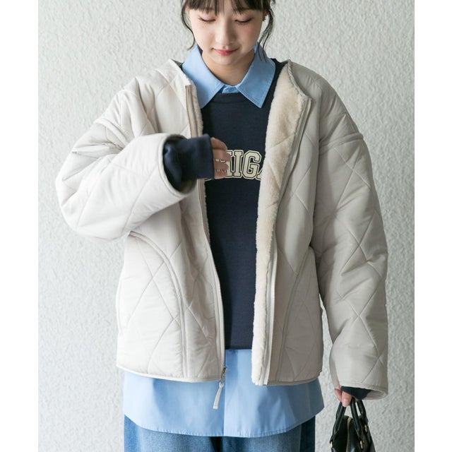 リバーシブルファーブルゾン （グレー系その他）