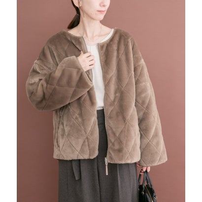 アイテムズ アーバンリサーチ ITEMS URBAN RESEARCH リバーシブルファーブルゾン （モカ）｜詳細画像