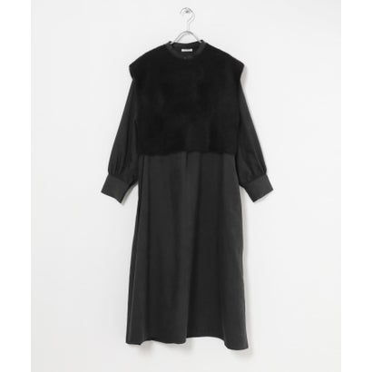 アイテムズ アーバンリサーチ ITEMS URBAN RESEARCH フェザーベストコンビワンピース （ベージュ）｜詳細画像