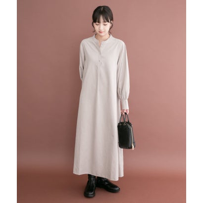 アイテムズ アーバンリサーチ ITEMS URBAN RESEARCH フェザーベストコンビワンピース （ベージュ）｜詳細画像