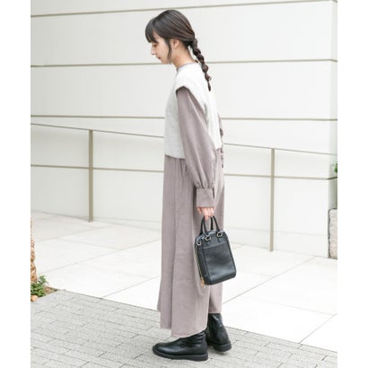 アイテムズ アーバンリサーチ ITEMS URBAN RESEARCH フェザーベストコンビワンピース （グレー）｜詳細画像