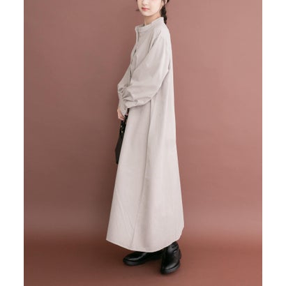 アイテムズ アーバンリサーチ ITEMS URBAN RESEARCH フェザーベストコンビワンピース （グレー）｜詳細画像