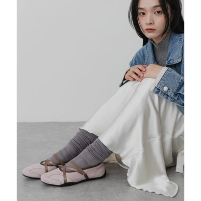 センス オブ プレイス バイ アーバンリサーチ SENSE OF PLACE by URBAN RESEARCH 『軽量/抗菌/防臭』フラットソールバイカラーバレエスニーカー （ネイビー）｜詳細画像