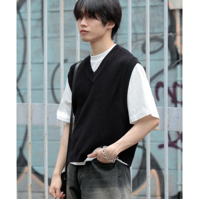 アゼアミクロップドニットベスト （BLACK）｜詳細画像