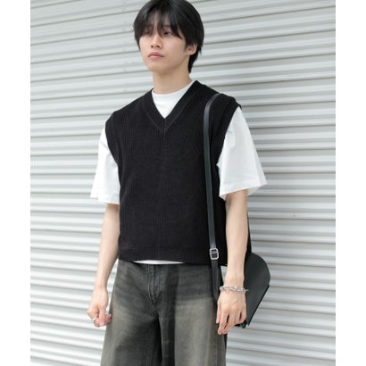 アゼアミクロップドニットベスト （BLACK）｜詳細画像