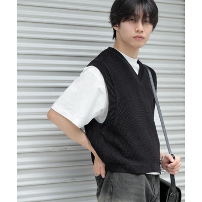 アゼアミクロップドニットベスト （BLACK）｜詳細画像