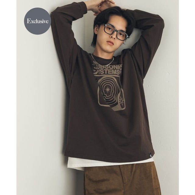 『別注』LOVEPOPSTUDIO×SENSE OF PLACE ロングTシャツ （ブラウン）