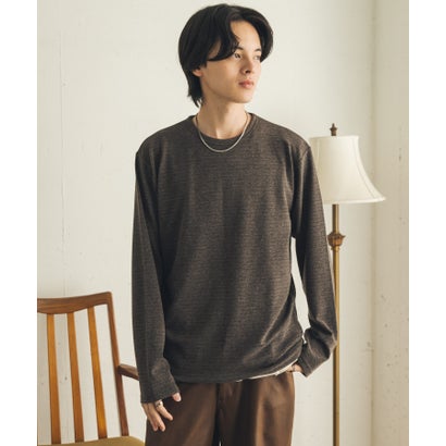 センス オブ プレイス バイ アーバンリサーチ SENSE OF PLACE by URBAN RESEARCH ブラッシュドボーダーロングTシャツ （ボルドー）｜詳細画像
