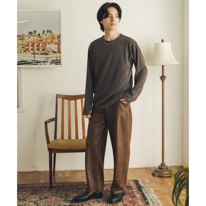 センス オブ プレイス バイ アーバンリサーチ SENSE OF PLACE by URBAN RESEARCH ブラッシュドボーダーロングTシャツ （ボルドー）｜詳細画像