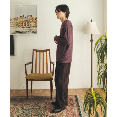 センス オブ プレイス バイ アーバンリサーチ SENSE OF PLACE by URBAN RESEARCH ブラッシュドボーダーロングTシャツ （ブラック）｜詳細画像