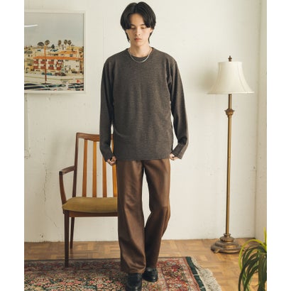 センス オブ プレイス バイ アーバンリサーチ SENSE OF PLACE by URBAN RESEARCH ブラッシュドボーダーロングTシャツ （ブラウン）｜詳細画像