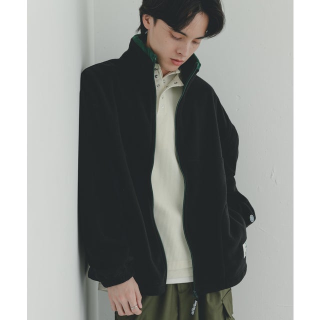 DISCUS スタンドカラー配色フルZIP JACKET （ブラック）