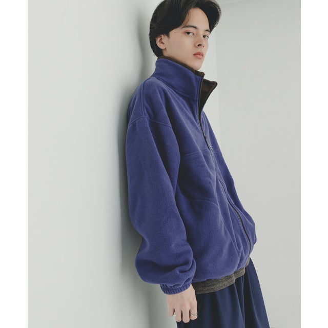 DISCUS スタンドカラー配色フルZIP JACKET （ブルー）