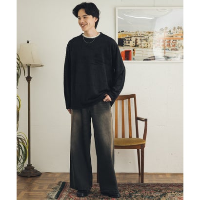 センス オブ プレイス バイ アーバンリサーチ SENSE OF PLACE by URBAN RESEARCH エアフェザーロングTシャツ （ブラック）｜詳細画像