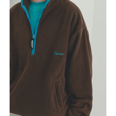 センス オブ プレイス バイ アーバンリサーチ SENSE OF PLACE by URBAN RESEARCH 『別注』DISCUS ATHLETIC フリースハーフジップ （ブラウン）｜詳細画像