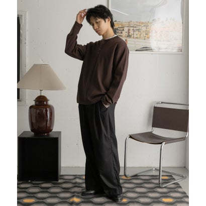 センス オブ プレイス バイ アーバンリサーチ SENSE OF PLACE by URBAN RESEARCH 『イージーケア』ウールタッチ2タックワイドドパンツ （ライトベージュ）｜詳細画像