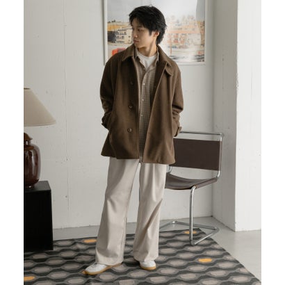センス オブ プレイス バイ アーバンリサーチ SENSE OF PLACE by URBAN RESEARCH 『イージーケア』ウールタッチ2タックワイドドパンツ （チャコールグレー）｜詳細画像