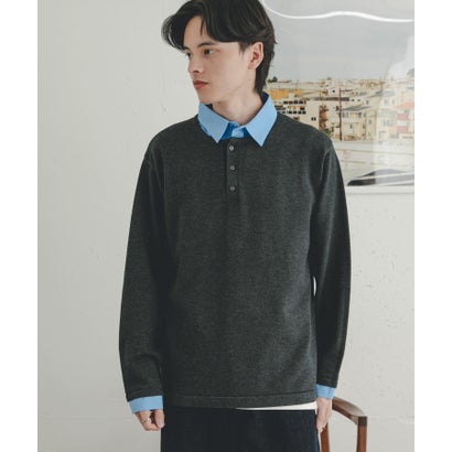 センス オブ プレイス バイ アーバンリサーチ SENSE OF PLACE by URBAN RESEARCH 『洗濯可』シャツドッキングニットプルオーバー （ブラウン）｜詳細画像