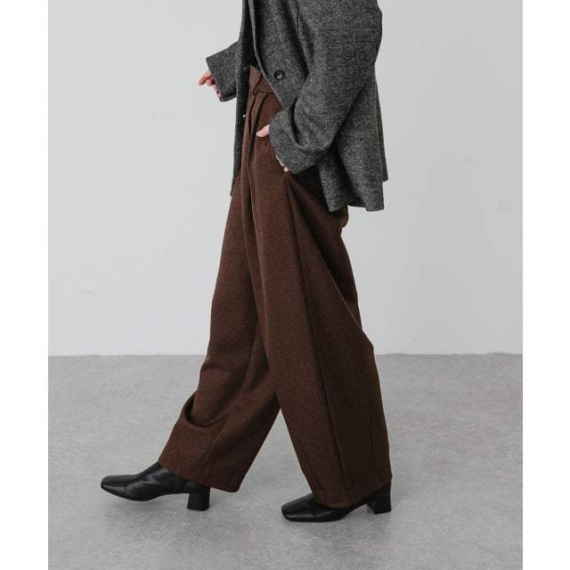 ウールライクコクーンパンツ （ブラウン）