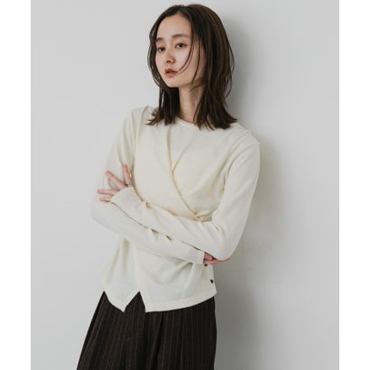 センス オブ プレイス バイ アーバンリサーチ SENSE OF PLACE by URBAN RESEARCH 『洗濯可』アシンメトリーカシュクールニット （アイボリー）｜詳細画像