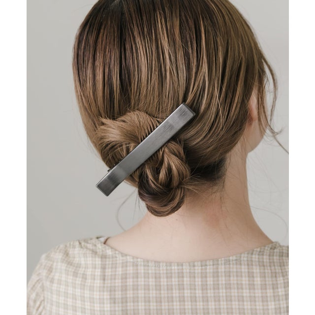 メタリックヘアクリップ （ダークグレー）
