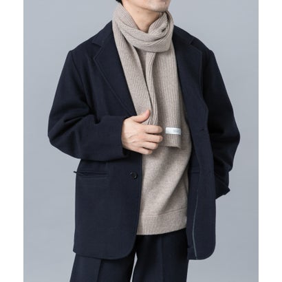 ウールカシミヤニット＋マフラーセット （チャコールグレー）｜詳細画像