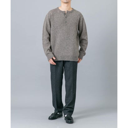 アーバンリサーチ ロッソ URBAN RESEARCH ROSSO シェットランドウールヘンリーネックニット （ブラック）｜詳細画像