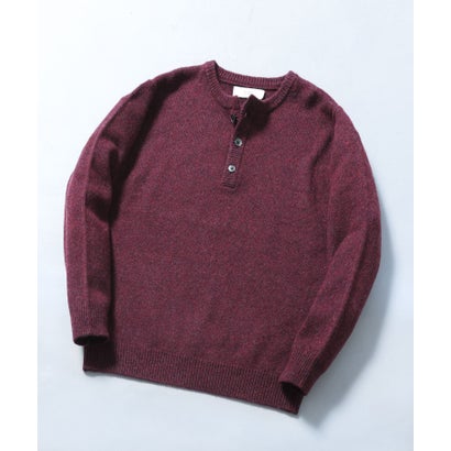 シェットランドウールヘンリーネックニット （レッド系その他）｜詳細画像