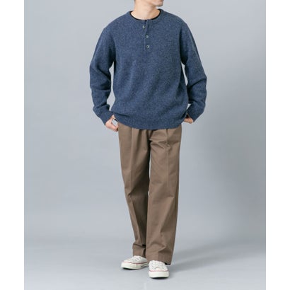 シェットランドウールヘンリーネックニット （レッド系その他）｜詳細画像