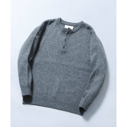 アーバンリサーチ ロッソ URBAN RESEARCH ROSSO シェットランドウールヘンリーネックニット （グレー）｜詳細画像