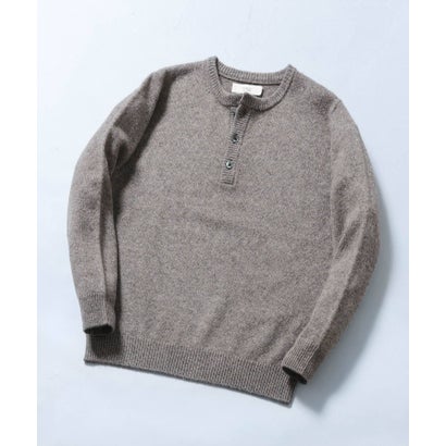 アーバンリサーチ ロッソ URBAN RESEARCH ROSSO シェットランドウールヘンリーネックニット （カーキ）｜詳細画像