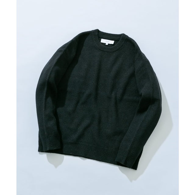 シェットランドウールクルーネックニット （ブラック）