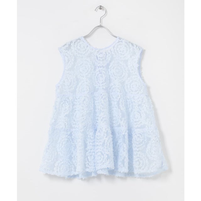 Torrazzo Donna FLOWER LACE A-LINE TOP （ライトブルー）