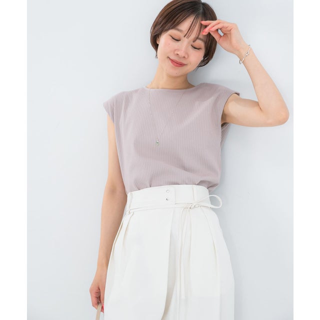 汗染防止 フレンチリブTシャツ （ベージュ系その他）