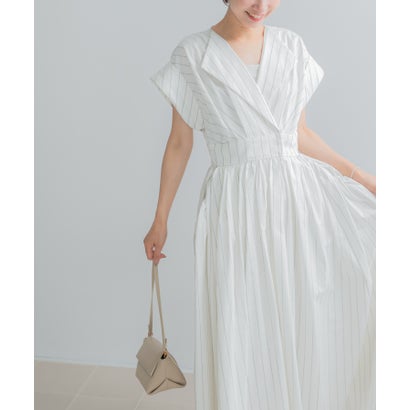 アーバンリサーチ ロッソ URBAN RESEARCH ROSSO ELENDEEK OPEN COLLAR SHIRT ONE-PIECE （チャコールグレー）｜詳細画像
