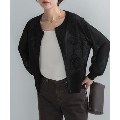 アーバンリサーチ ロッソ URBAN RESEARCH ROSSO Torrazzo Donna CORD LACE SHEER CARDIGAN （ホワイト）｜詳細画像