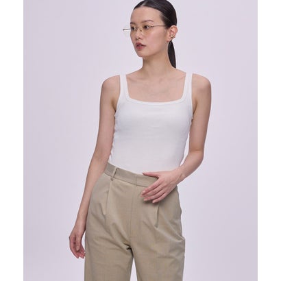 アーバンリサーチ ロッソ URBAN RESEARCH ROSSO OUR WACOAL カップインコットンリブタンクトップ （アイボリー）｜詳細画像