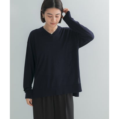 アーバンリサーチ ロッソ URBAN RESEARCH ROSSO シルク混ハイゲージオーバー Vネックニット （ミント）｜詳細画像