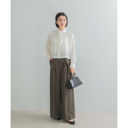 アーバンリサーチ ロッソ URBAN RESEARCH ROSSO タックデザインウールワイドパンツ （グレー）｜詳細画像