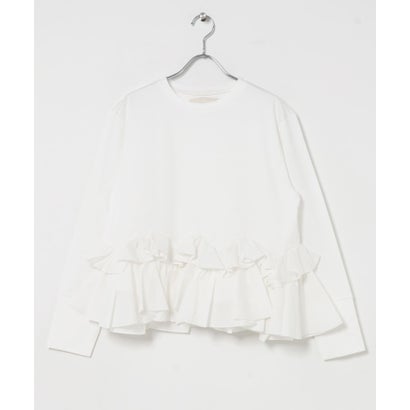 MARILYN MOON SPIRAL RUFFLE CUTSEW TOP （ホワイト）｜詳細画像