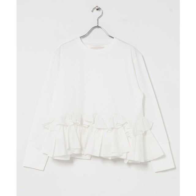 MARILYN MOON SPIRAL RUFFLE CUTSEW TOP （ホワイト）