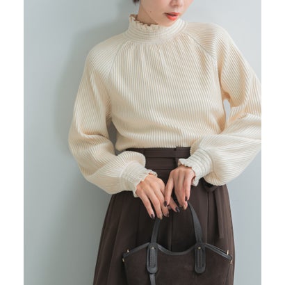 アーバンリサーチ ロッソ URBAN RESEARCH ROSSO MARILYN MOON RAYON NYLON 2WAY BLOUSE KNIT （アイボリー）｜詳細画像