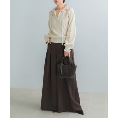 アーバンリサーチ ロッソ URBAN RESEARCH ROSSO MARILYN MOON RAYON NYLON 2WAY BLOUSE KNIT （アイボリー）｜詳細画像