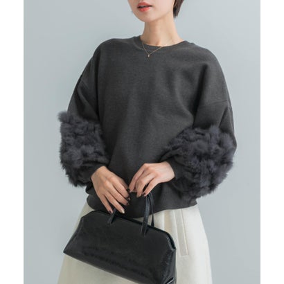 アーバンリサーチ ロッソ URBAN RESEARCH ROSSO TORRAZZO DONNA 2WAY RABBIT FUR KNIT TOP （ブラック）｜詳細画像