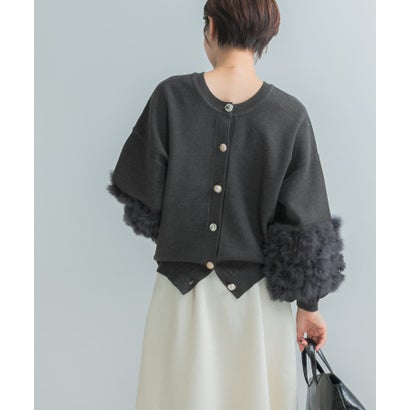 アーバンリサーチ ロッソ URBAN RESEARCH ROSSO TORRAZZO DONNA 2WAY RABBIT FUR KNIT TOP （ブラック）｜詳細画像
