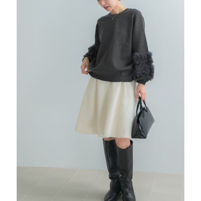 アーバンリサーチ ロッソ URBAN RESEARCH ROSSO TORRAZZO DONNA 2WAY RABBIT FUR KNIT TOP （ブラック）｜詳細画像