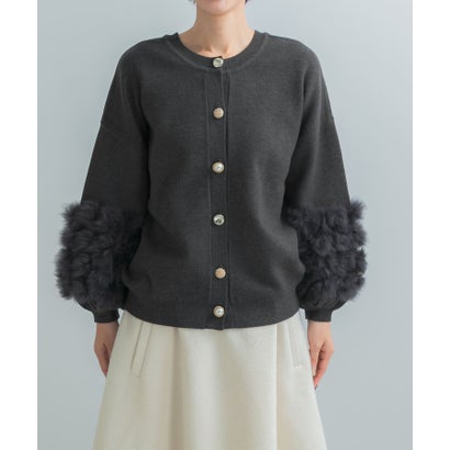 アーバンリサーチ ロッソ URBAN RESEARCH ROSSO TORRAZZO DONNA 2WAY RABBIT FUR KNIT TOP （ブラック）｜詳細画像