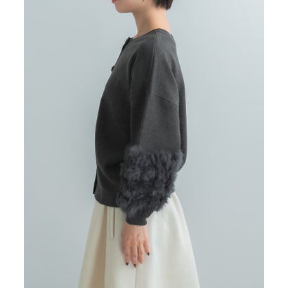 アーバンリサーチ ロッソ URBAN RESEARCH ROSSO TORRAZZO DONNA 2WAY RABBIT FUR KNIT TOP （ブラック）｜詳細画像